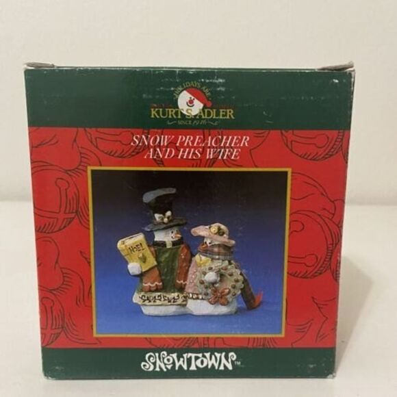Kurt Adler Santa's World Snowtown Snow Preacher and His Wife Figurine J8772 - Picture 7 of 9